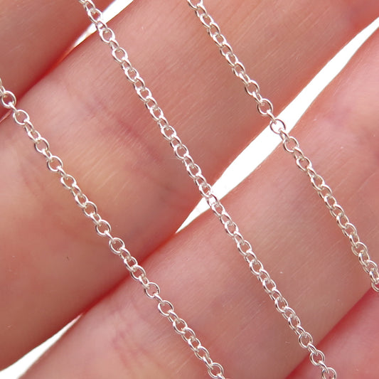 925 Sterling Silver Italy Cable Chain Necklace 18"