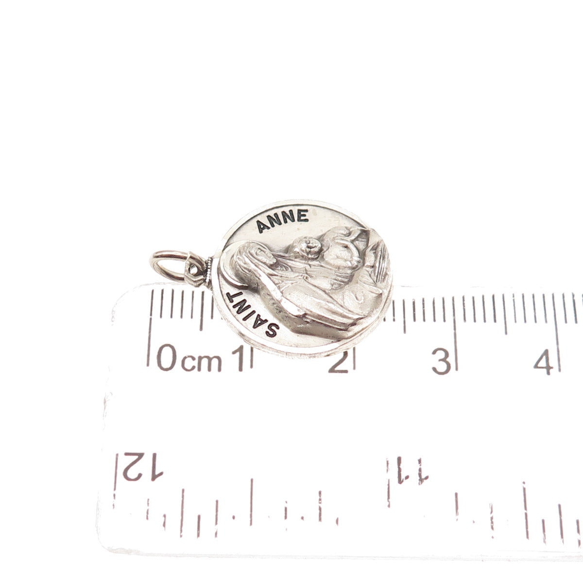 CREED 925 Sterling Silver Vintage St. Anne Religious Mini Charm Pendant