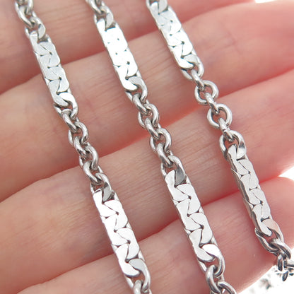 ELKA 925 Sterling Silver Antique Cable Anchor Chain Necklace 30" (missing lock)