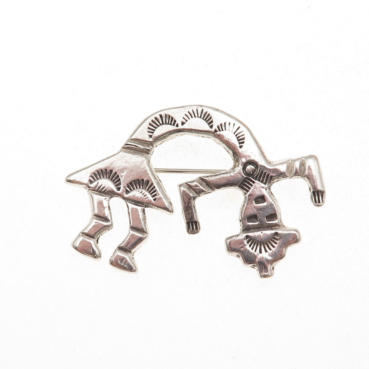 Sherry Sandoval Navajo Old Pawn Sterling Silver Vintage Kachina Doll Pin Brooch
