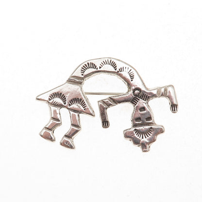 Sherry Sandoval Navajo Old Pawn Sterling Silver Vintage Kachina Doll Pin Brooch
