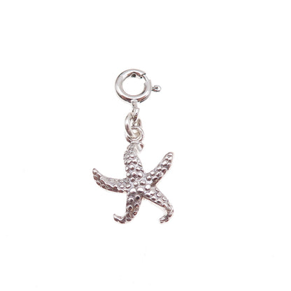 925 Sterling Silver Starfish Spring Ring Lock Charm Pendant
