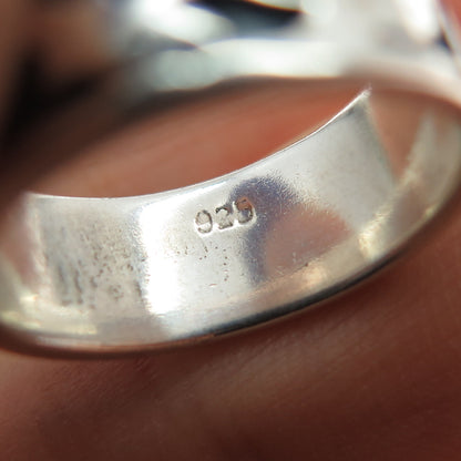 925 Sterling Silver Vintage Dolphin Oxidized Band Ring Size 6