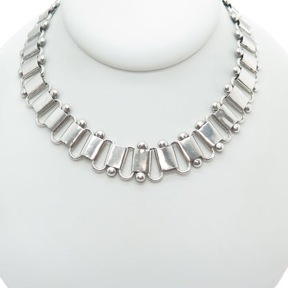 925 Sterling Silver Antique Book Chain Choker Necklace 14" (missing parts)