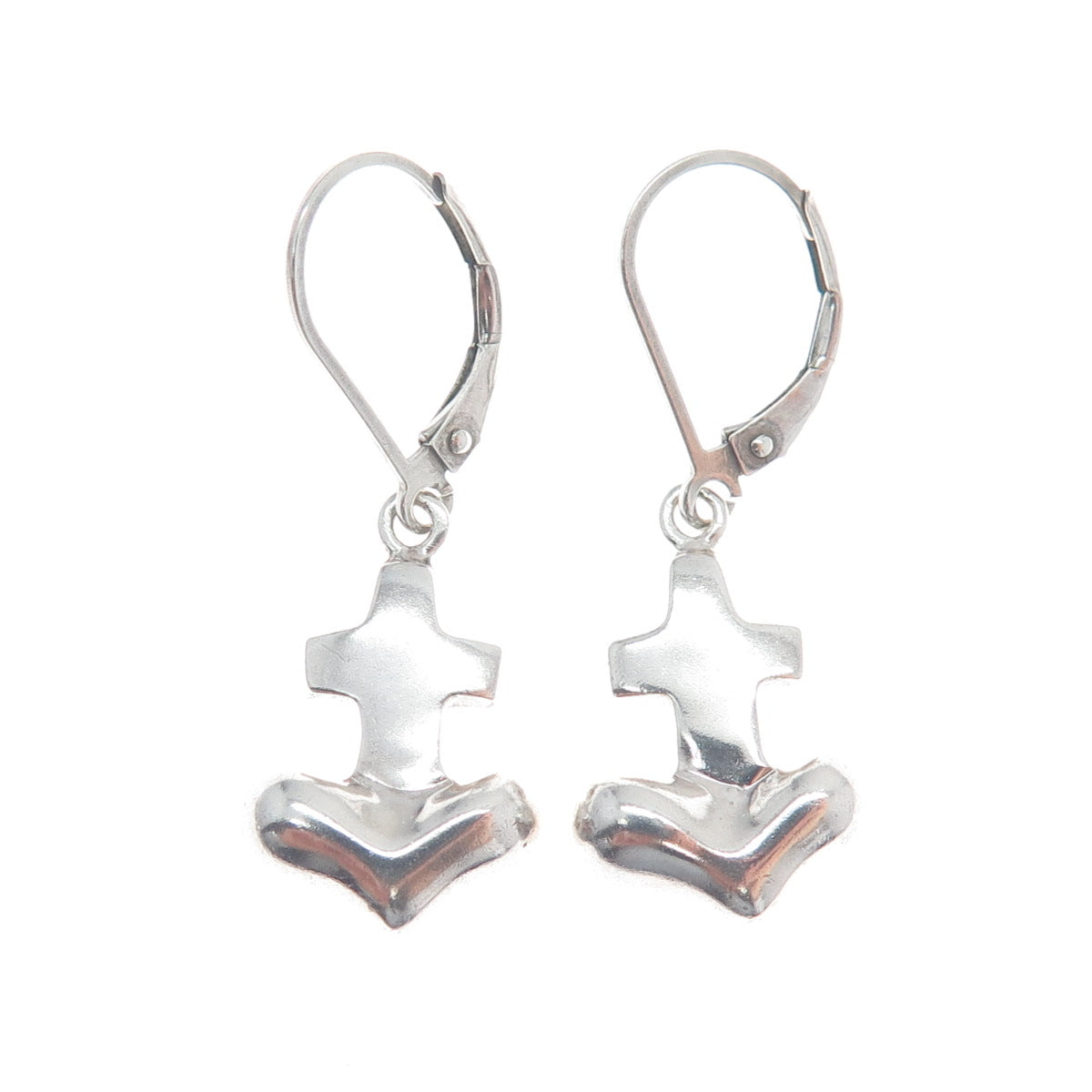 ROBERT LEE MORRIS 925 Sterling Silver Vintage Anchor Dangle Earrings