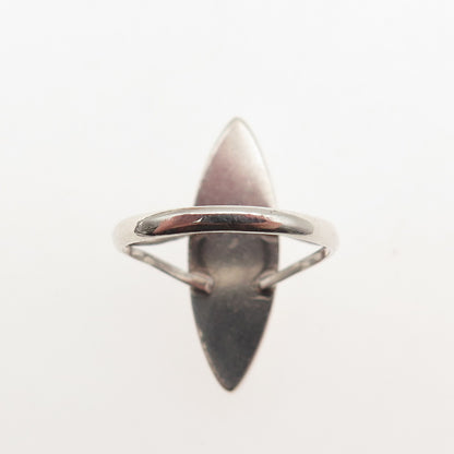 Old Pawn Sterling Silver Vintage Southwestern MOP Mosaic Tribal Ring Size 6.25