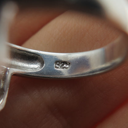 SETA 925 Sterling Silver Round-Cut C Z Heart Tiara Ring Size 7