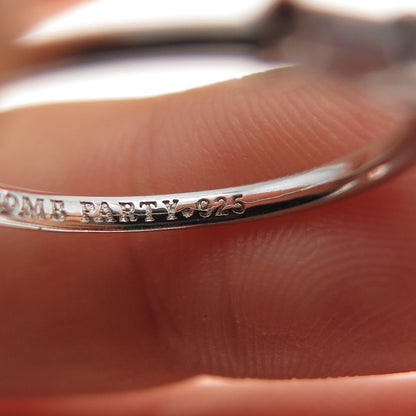 BOMB PARTY 925 Sterling Silver Smoky C Z Stackable Ring Size 7.25