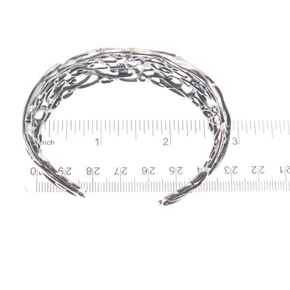 CAROLYN POLLACK Sterling Silver Vintage Swirl Modernist Adjustable Bracelet 6.5"