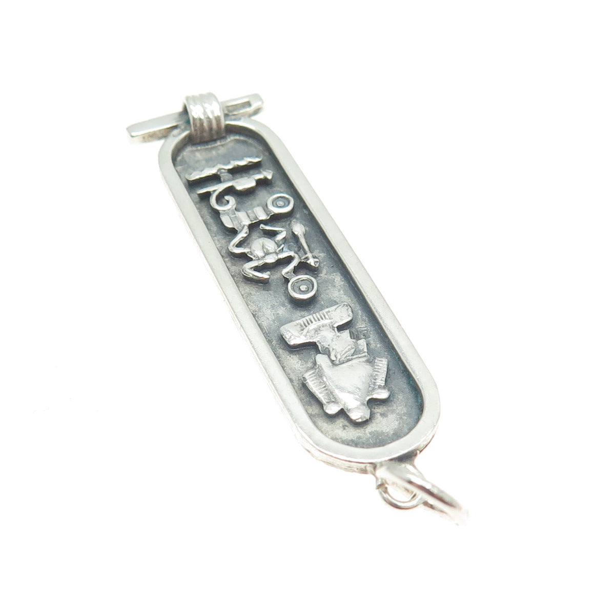 800 Silver Vintage Egypt Osiris God Cartouche Pendant