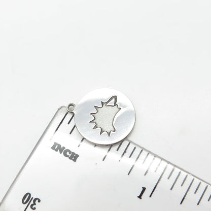 925 Sterling Silver USA Two In Town Porcupine Charm Pendant