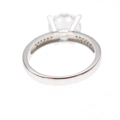 Dee Berkle 925 Sterling Silver Round-Cut C Z Engagement Ring Size 7