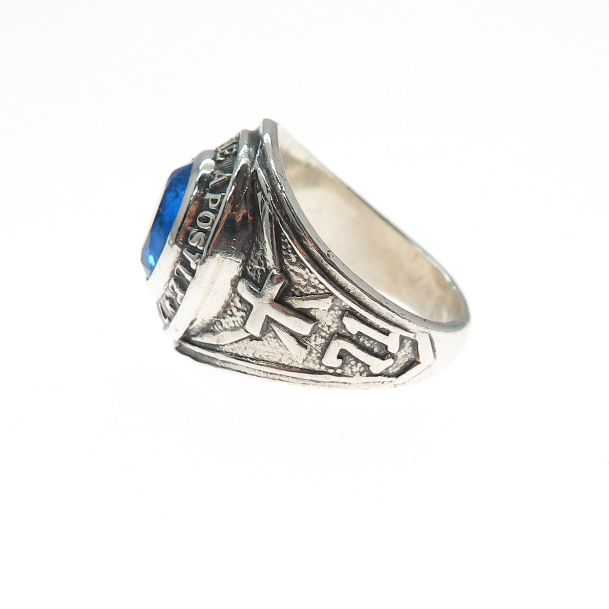 925 Sterling Silver Vintage 1971 C Z St. Paul The Apostle School Ring Size 7.75