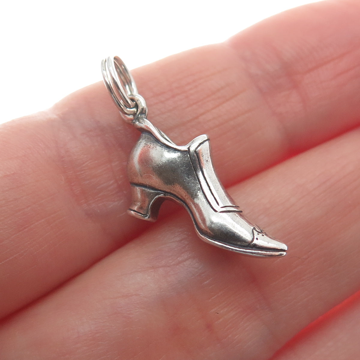 HAND & HAMMER 925 Sterling Silver Vintage Ladies Dancing Shoe Mini 3D Pendant