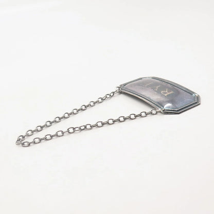 925 Sterling Silver Vtg Birmingham 1996 C. Robathan & Son 1936 "RYE" Bottle Tag