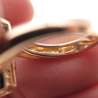 925 Sterling Silver Gold Plated Real Smoky Quartz Bypass Ring Size 6.25