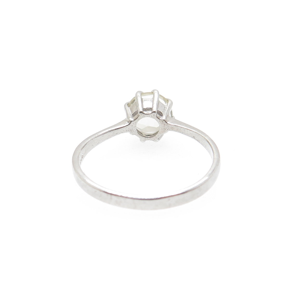 925 Sterling Silver Vintage Round-Cut C Z Engagement Ring Size 7.25