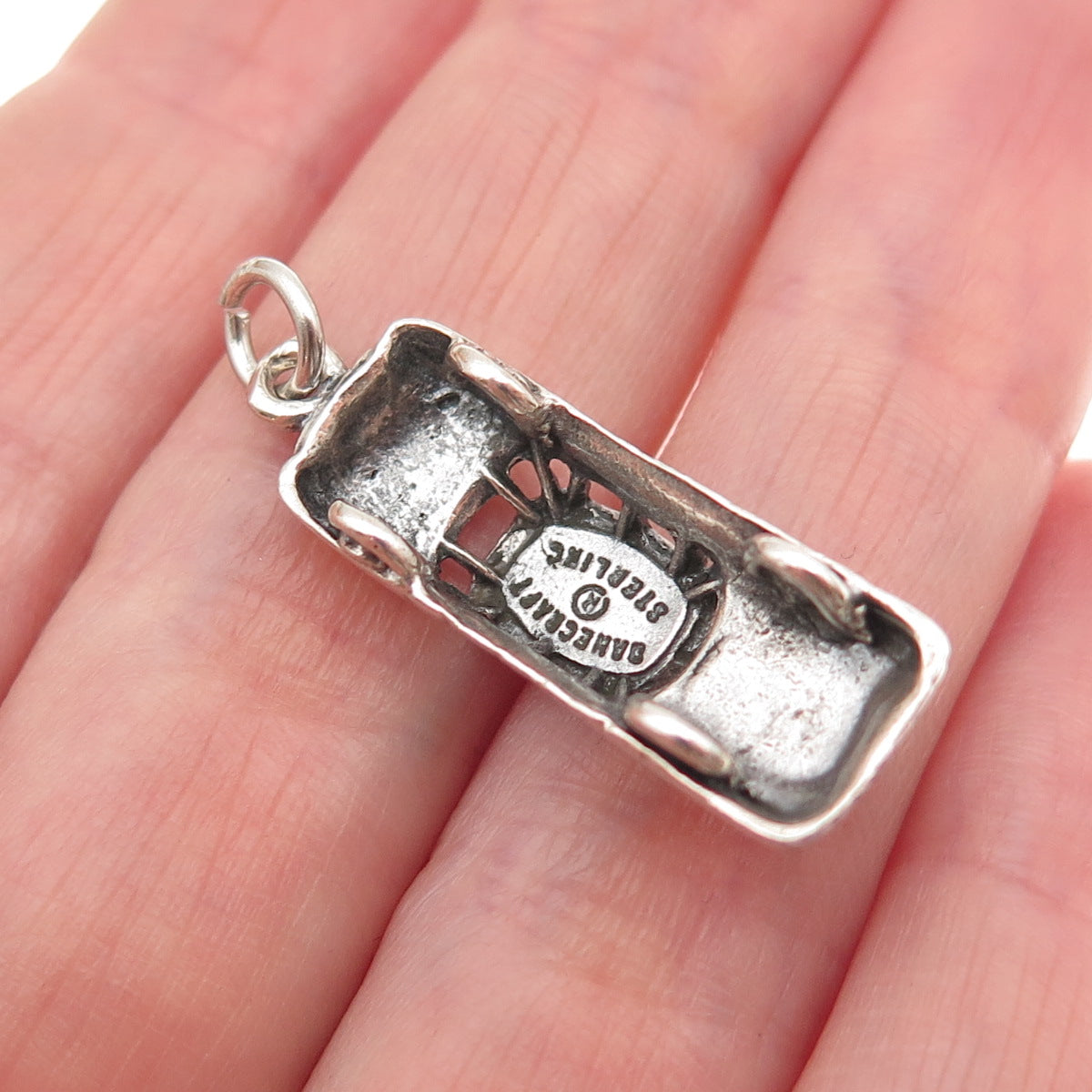 DANECRAFT 925 Sterling Silver Vintage Classic Car Oxidized 3D Charm Pendant