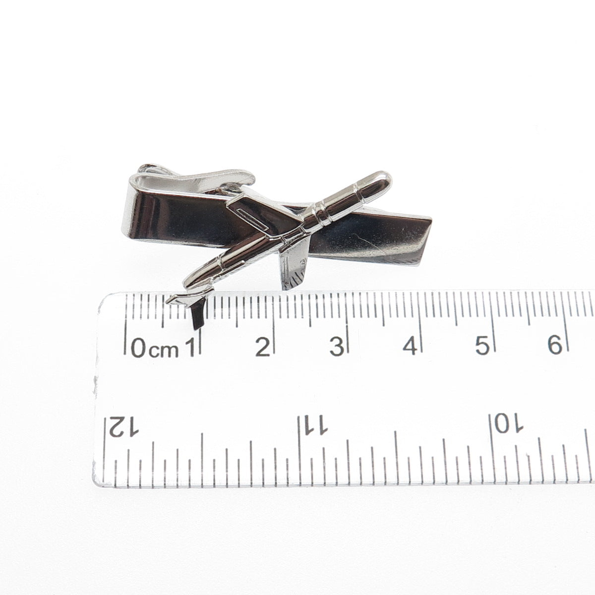 925 Sterling Silver Vintage Airplane Tie Clip
