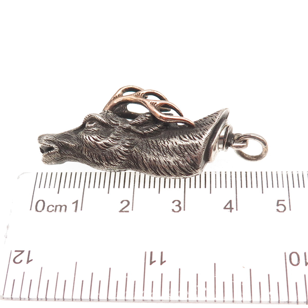 925 Sterling 2-Tone Antique Art Deco Deer Bracelet / Necklace Box Lock Clasp