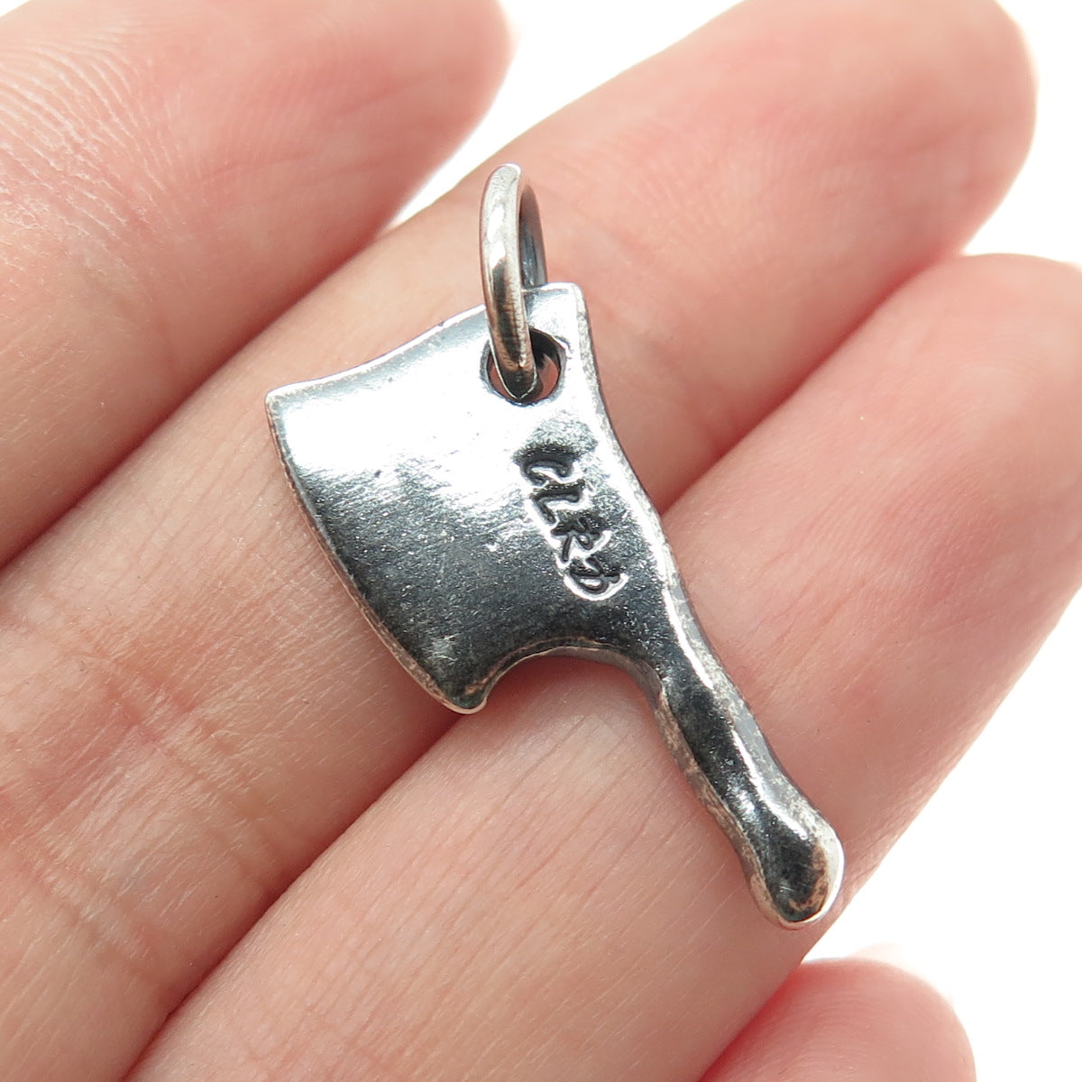 925 Sterling Silver Vintage CLRD Butcher Knife Oxidized Charm Pendant