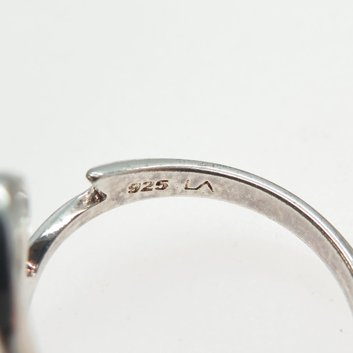 925 Sterling Silver Vintage Modernist Heart Ring Size 8
