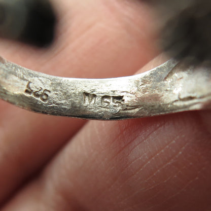 925 Sterling Silver Vintage M65 Aries Zodiac Oxidized Adjustable Ring Size 7.75