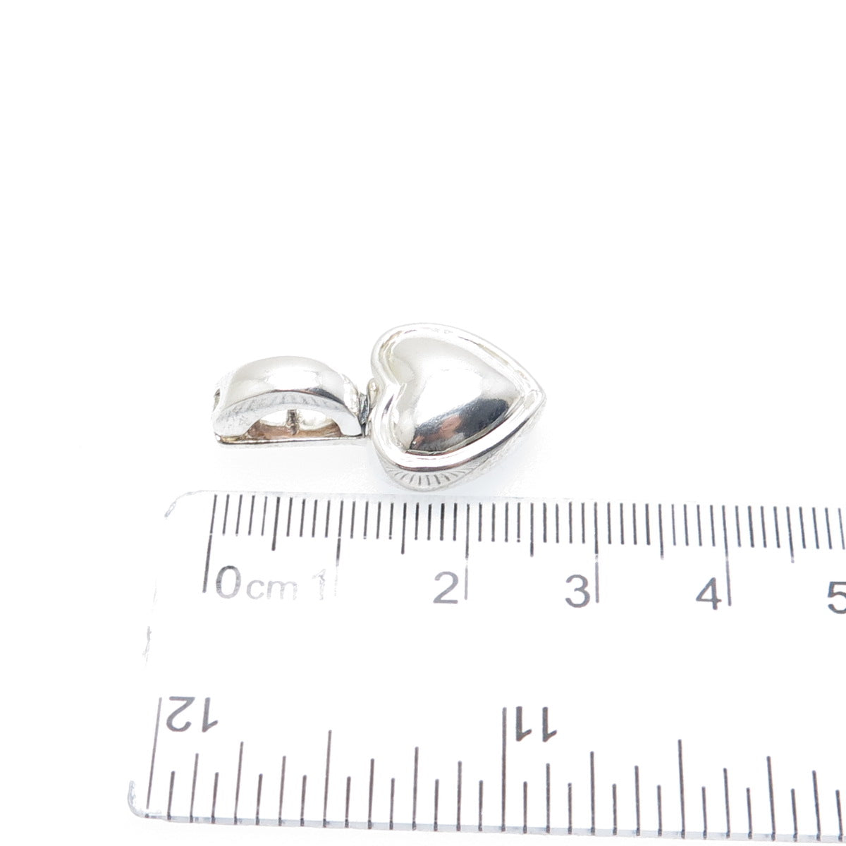 925 Sterling Silver Vintage Heart Minimalist Slide Charm Pendant
