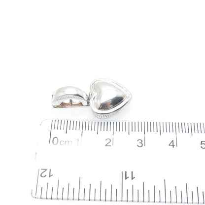 925 Sterling Silver Vintage Heart Minimalist Slide Charm Pendant