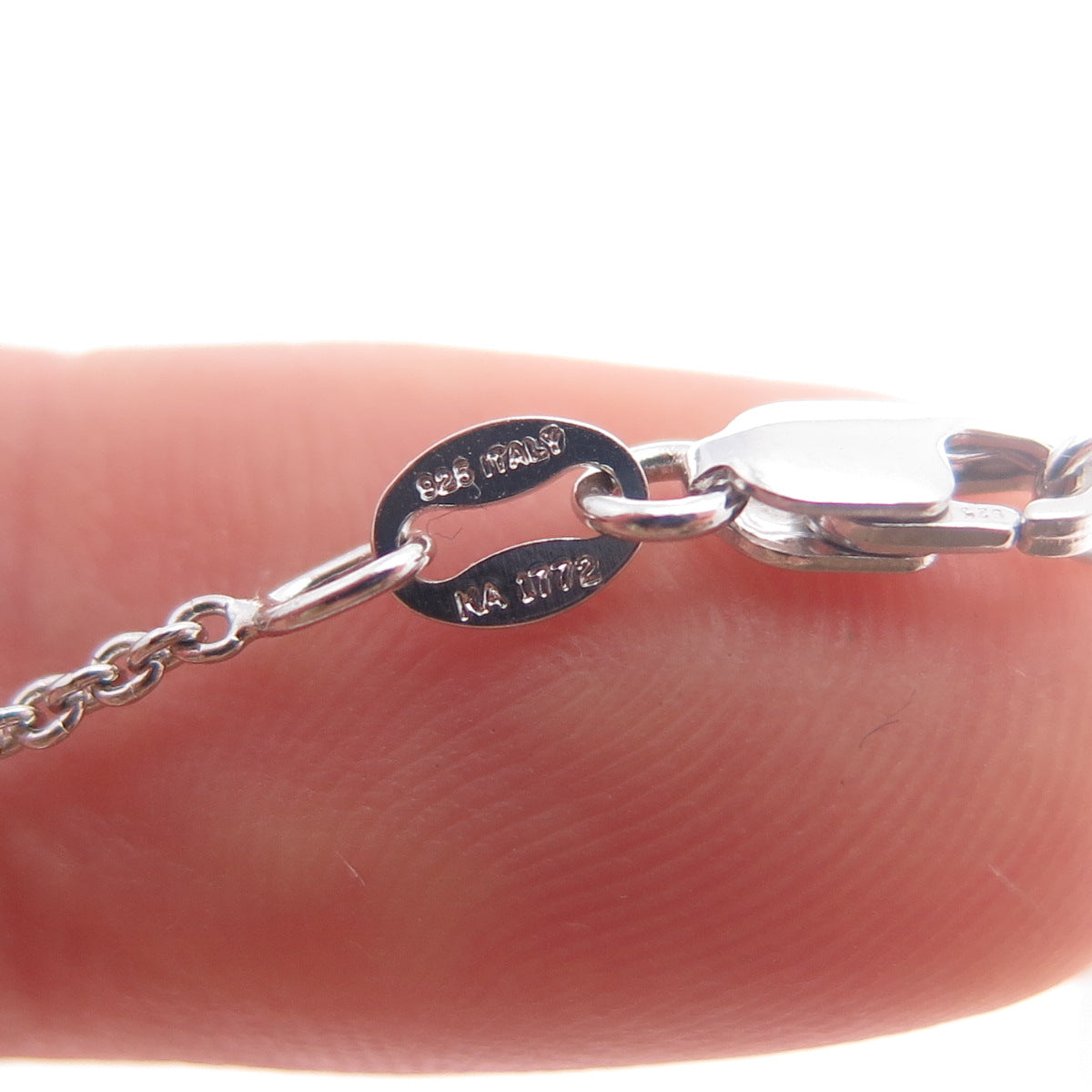 SUN 925 Sterling Silver Real White & Pink Topaz Love Cable Chain Necklace 18"