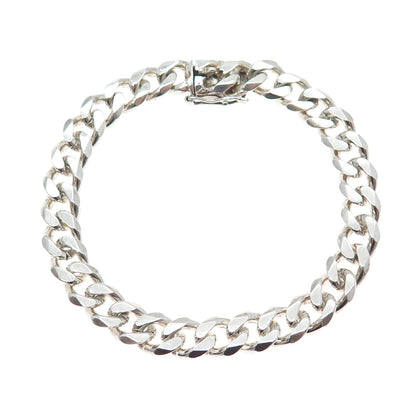 925 Sterling Silver Vintage Spain Cuban Link Bracelet 7.75"