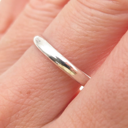 925 Sterling Silver Vintage Classic Wedding Band Ring Size 7.75