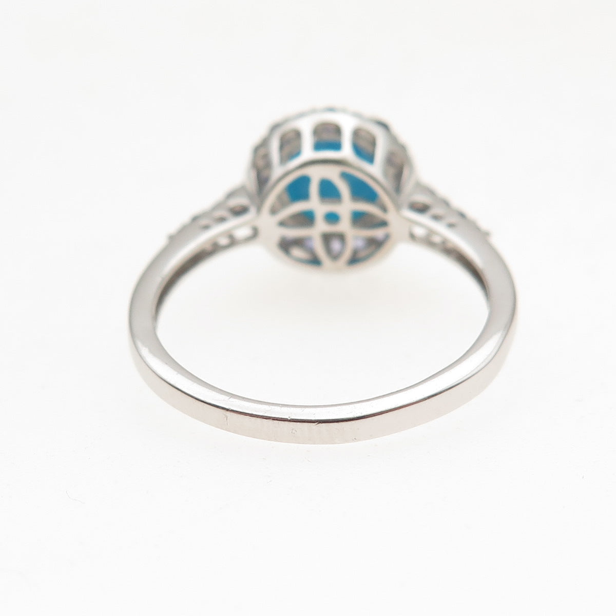 Chuck Clemency 925 Sterling Silver Real Turquoise & Tanzanite Ring Size 8.25