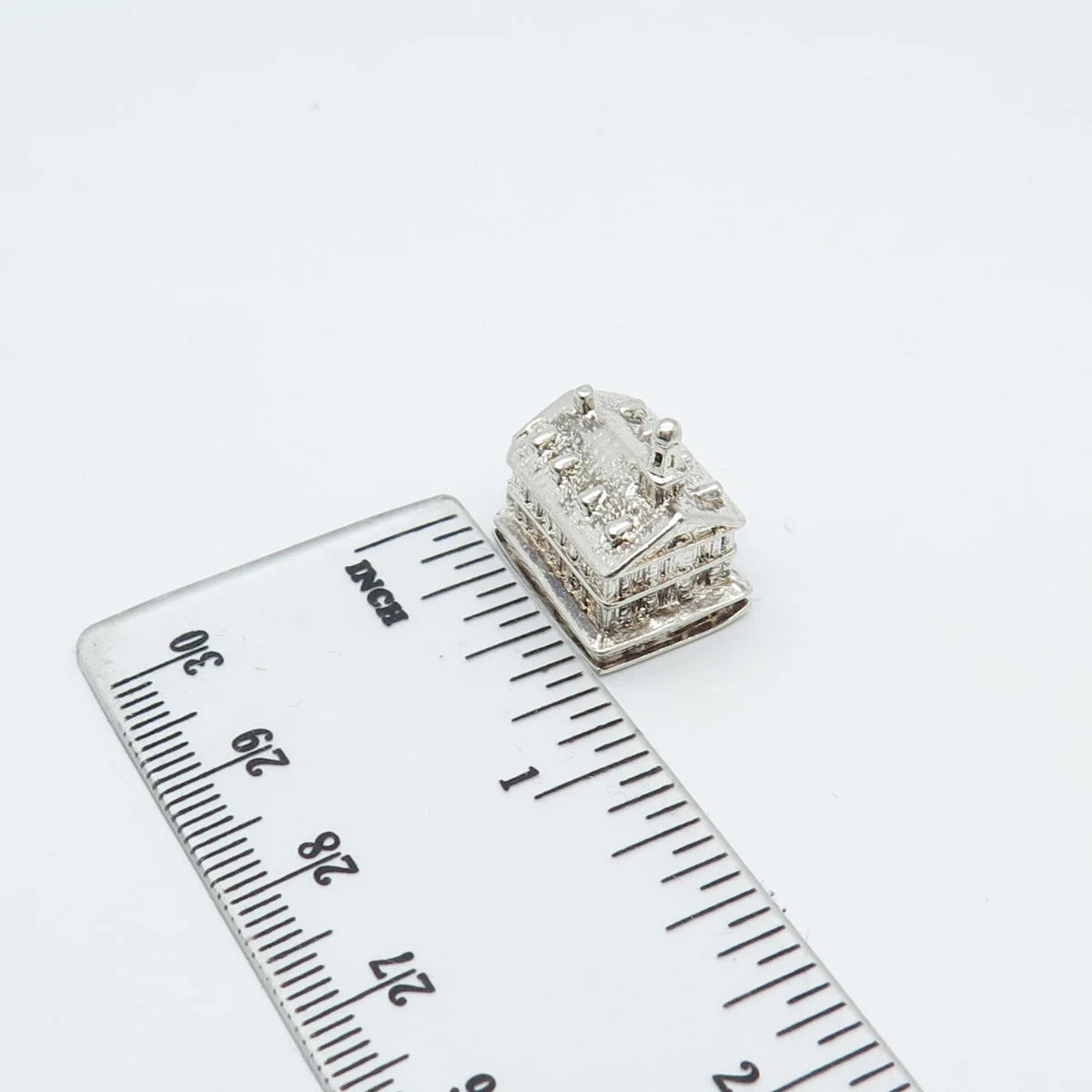 925 Sterling Silver Vintage US Federal Building Charm Pendant
