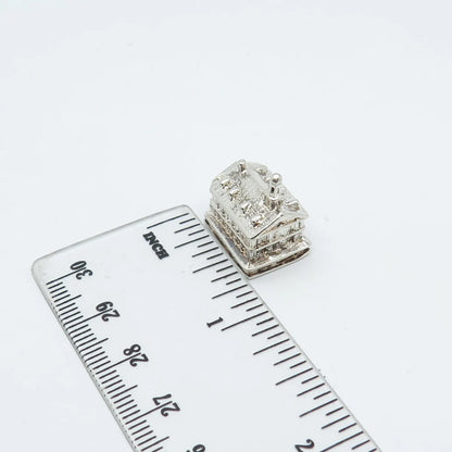 925 Sterling Silver Vintage US Federal Building Charm Pendant