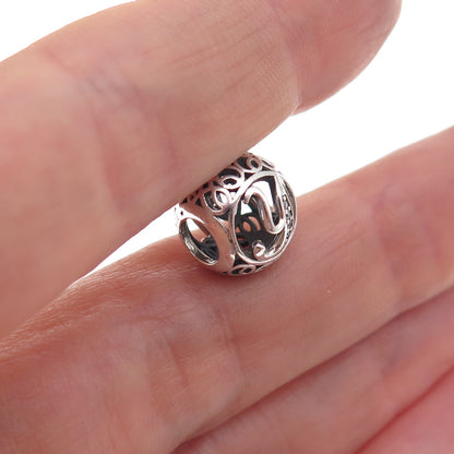 Pandora 925 Sterling Silver C Z Letter Y Slide Bead Charm