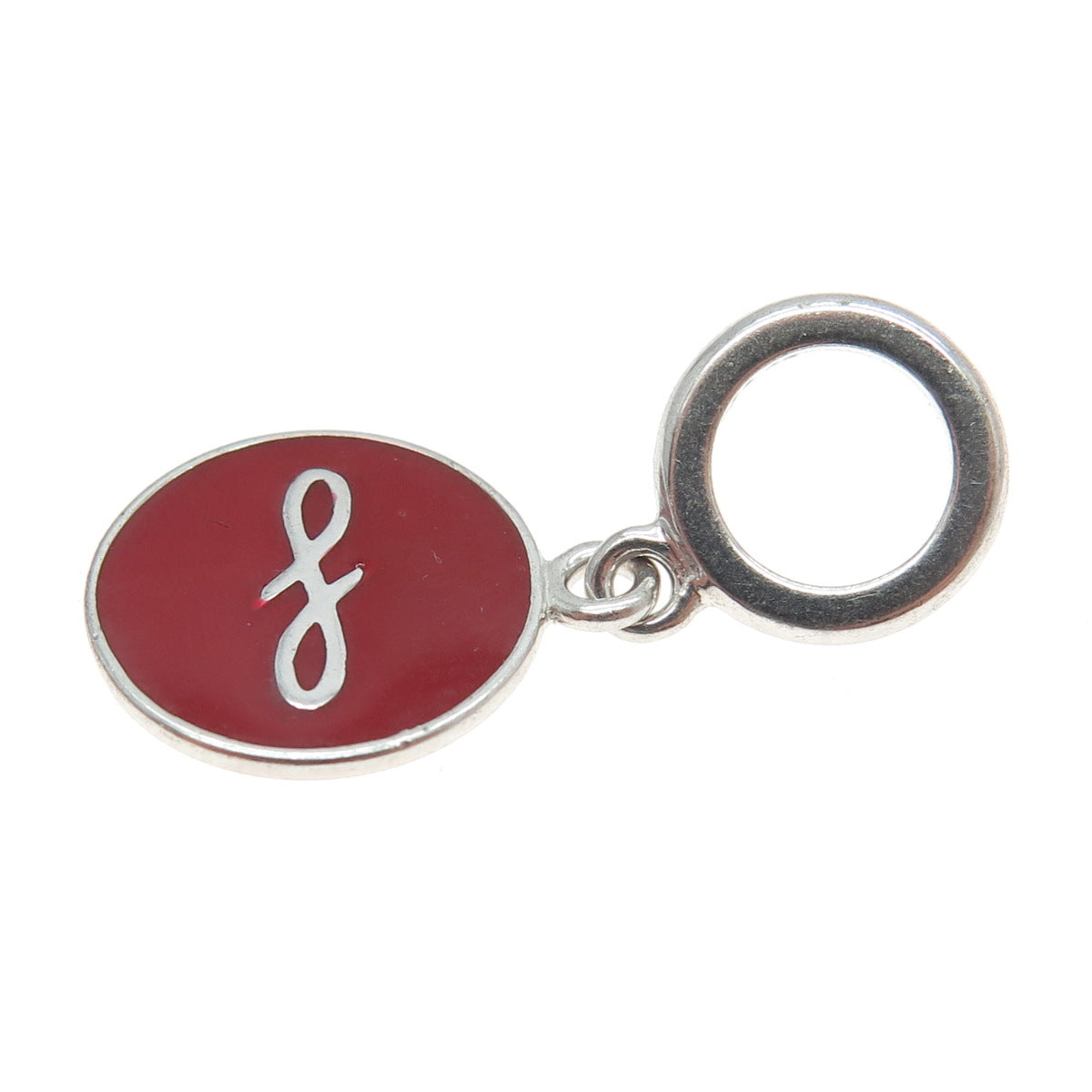 ENDLESS 925 Sterling Silver Red Enamel Infinity Love Dangle Charm