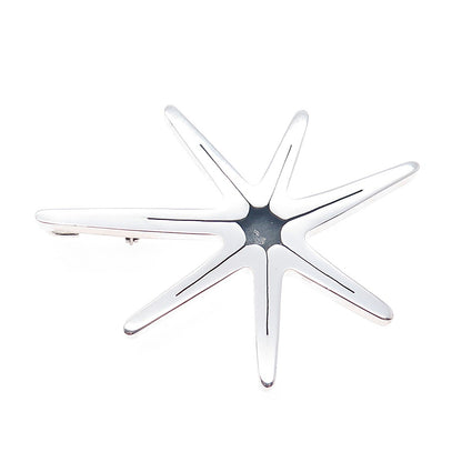 925 Sterling Silver Vintage Mexico Modernist Star Oxidized Pin Brooch