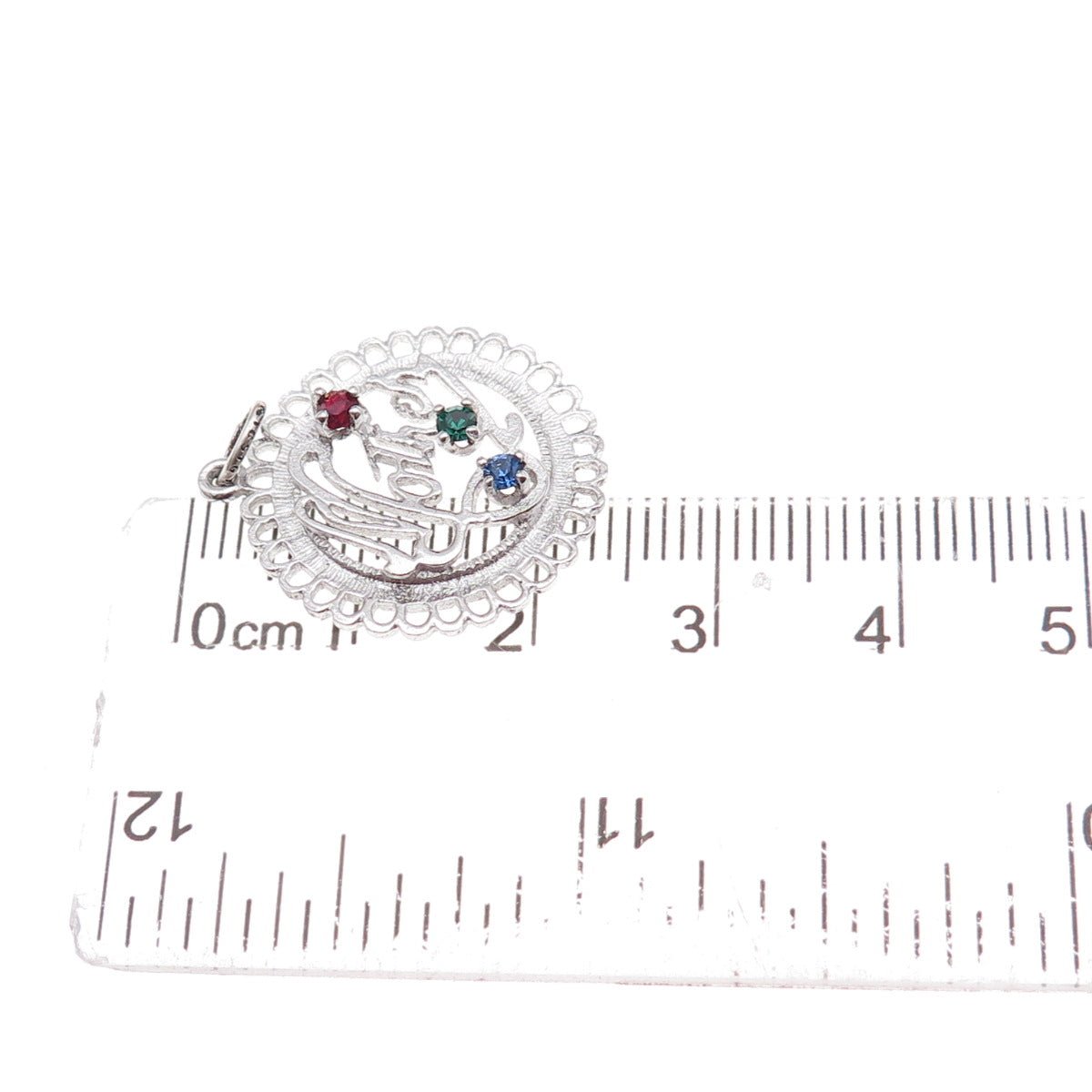 Skyway 925 Sterling Silver Vintage Rhinestone Mother Charm Pendant