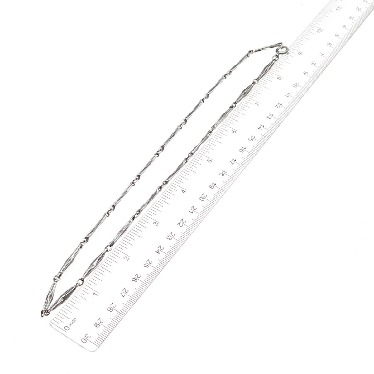925 Sterling Silver Vintage Oxidized Bar Chain Necklace 18"