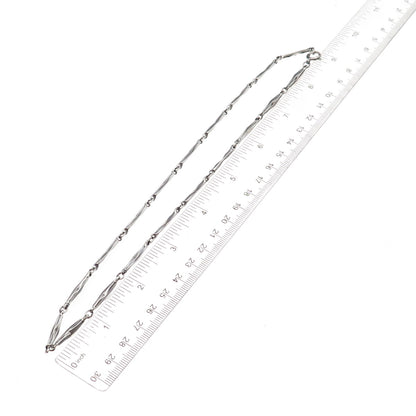 925 Sterling Silver Vintage Oxidized Bar Chain Necklace 18"