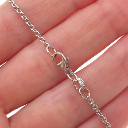 James Avery 925 Sterling Vintage Real Red Garnet Heart Cable Chain Necklace 24"