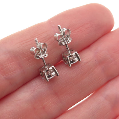 925 Sterling Silver Real Round-Cut Moissanite Approx. 0.6ct Stud Earrings