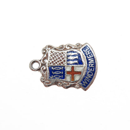 925 Sterling Silver Vintage Enamel Windermere Coat of Arms Minimalist Pendant
