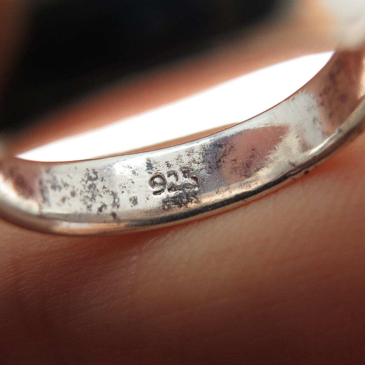 925 Sterling Silver Vintage Modernist Ring Size 6.75
