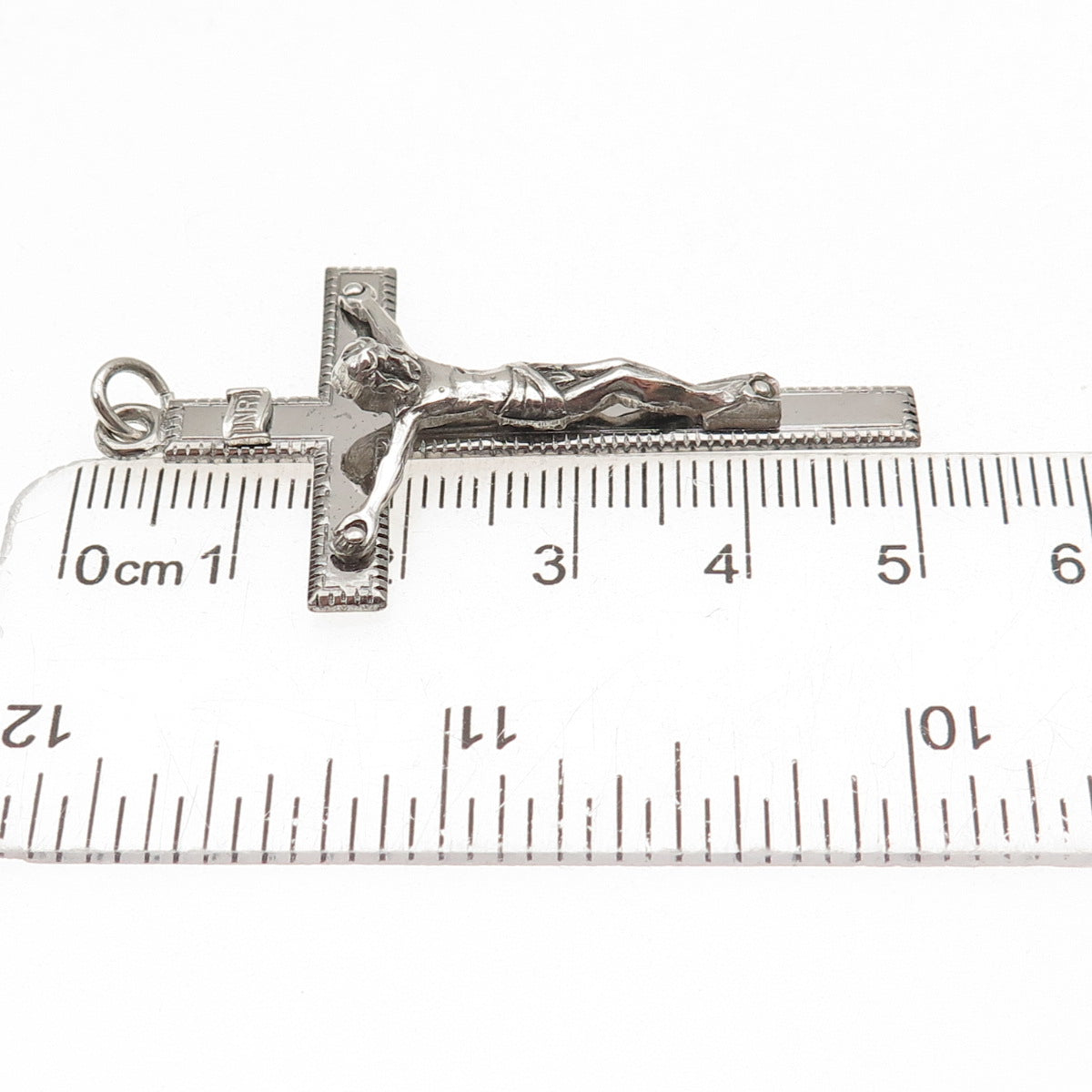 925 Sterling Silver Vintage Crucifix Cross Religious Charm Pendant