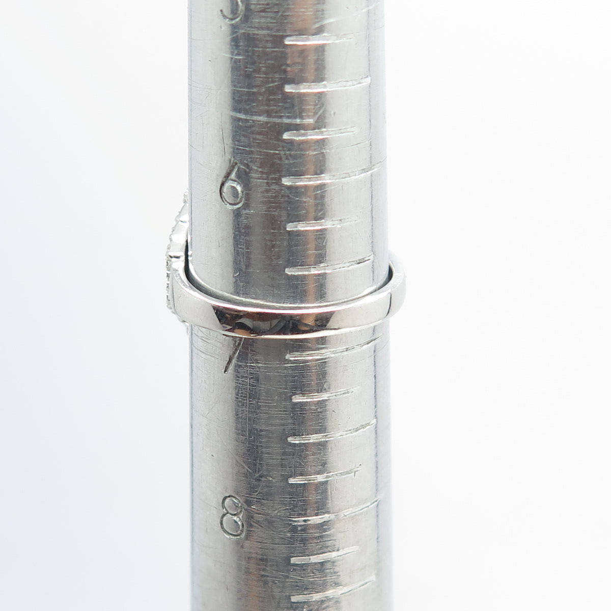 925 Sterling Silver Pave C Z Wings Ring Size 7