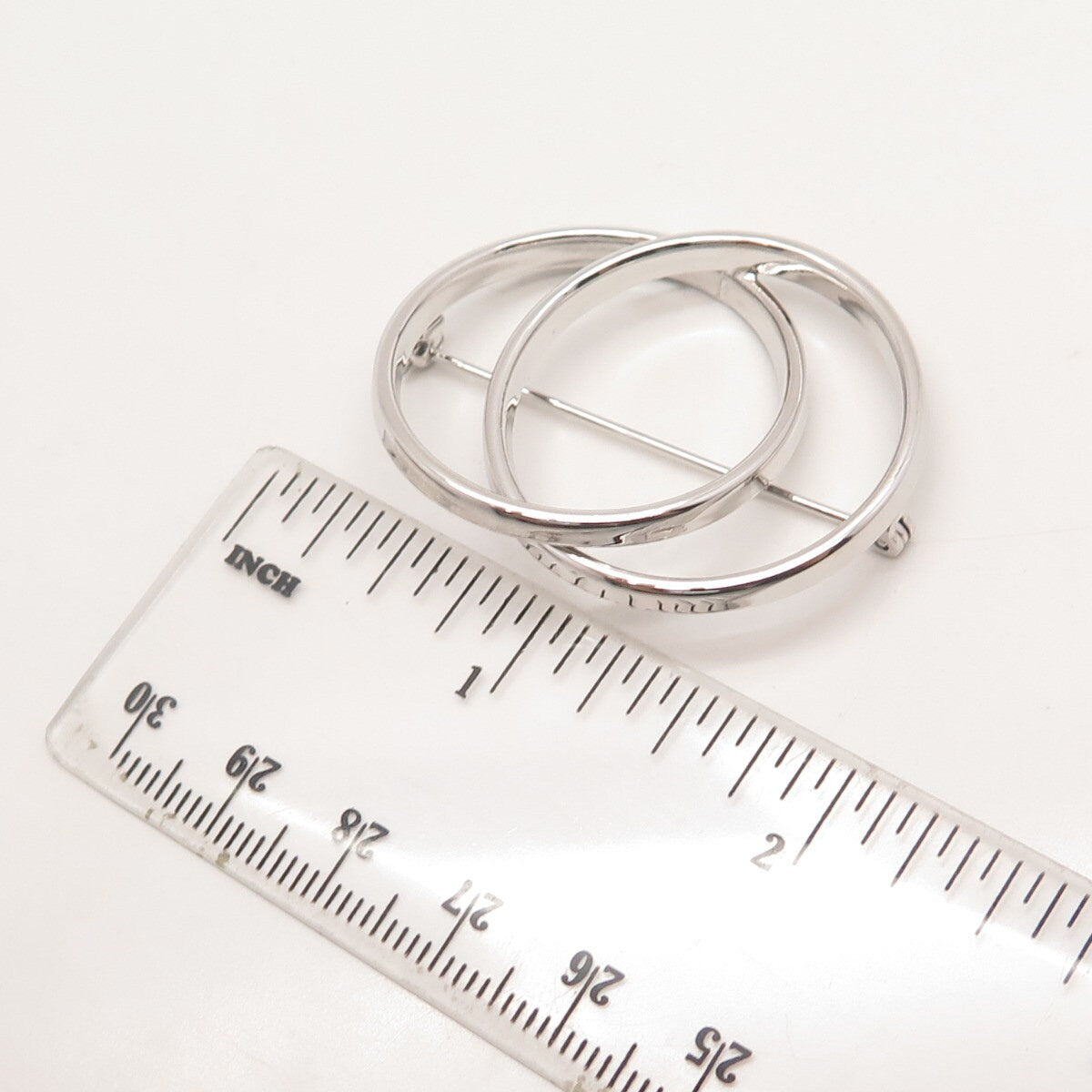 925 Sterling Silver Vintage BEAU Circle Pin Brooch