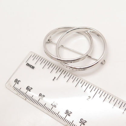925 Sterling Silver Vintage BEAU Circle Pin Brooch