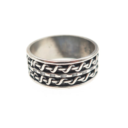 925 Sterling Silver Vintage Wire Oxidized Band Ring Size 6.5